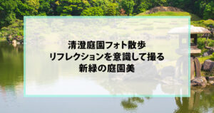 清澄庭園フォト散歩｜リフレクションを意識して撮る新緑の庭園美