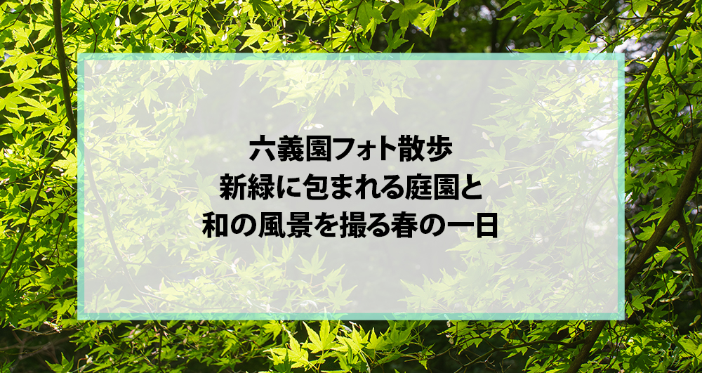 六義園フォト散歩｜新緑に包まれる庭園と和の風景を撮る春の一日