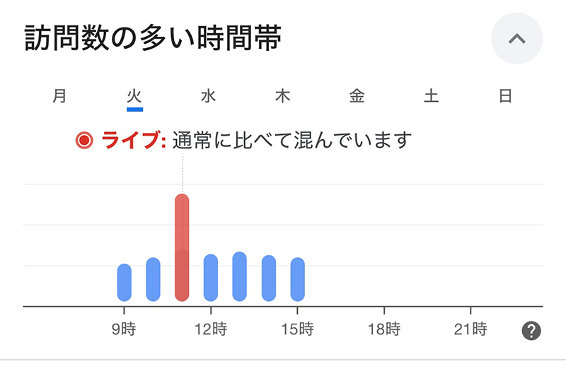 本土寺の訪問数の多い時間帯のグラフ