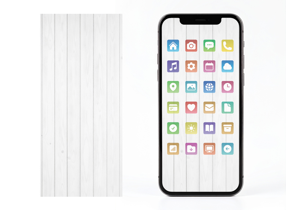ミニマルホワイトウッド壁紙|シンプルで洗練されたスマホ壁紙