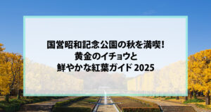 国営昭和記念公園の秋を満喫！黄金のイチョウと鮮やかな紅葉ガイド 2025