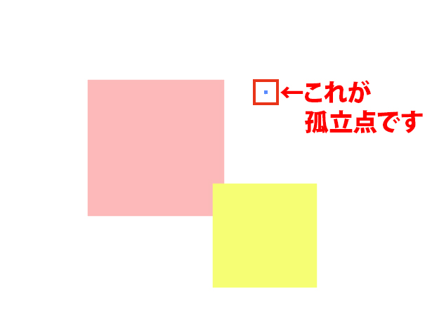 Illustratorで孤立点を示すキャプチャ画像